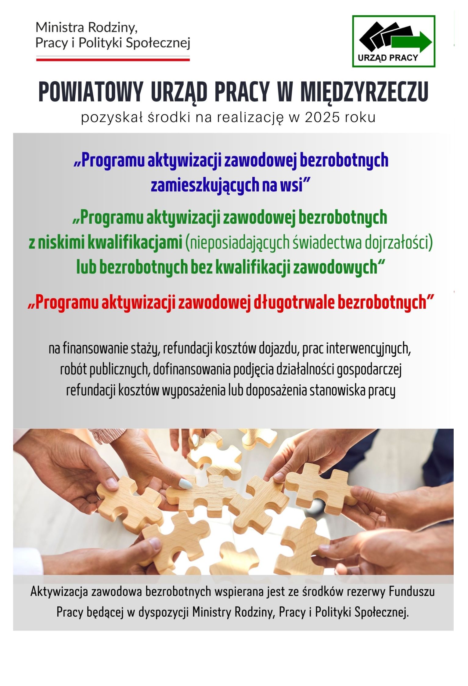 Zdjęcie artykułu Powiatowy Urząd Pracy w Międzyrzeczu pozyskał środki z Rezerwy Ministry, zapraszamy do składania wniosków.